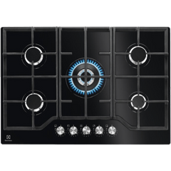 כיריים גז 5 להבות Electrolux KGG75362K - גימור זכוכית שחורה אחריות ע"י היבואן הרשמי