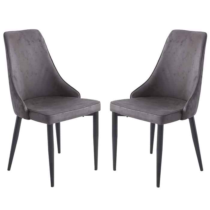 זוג כסאות אוכל ליאן אפור HOME DECOR
