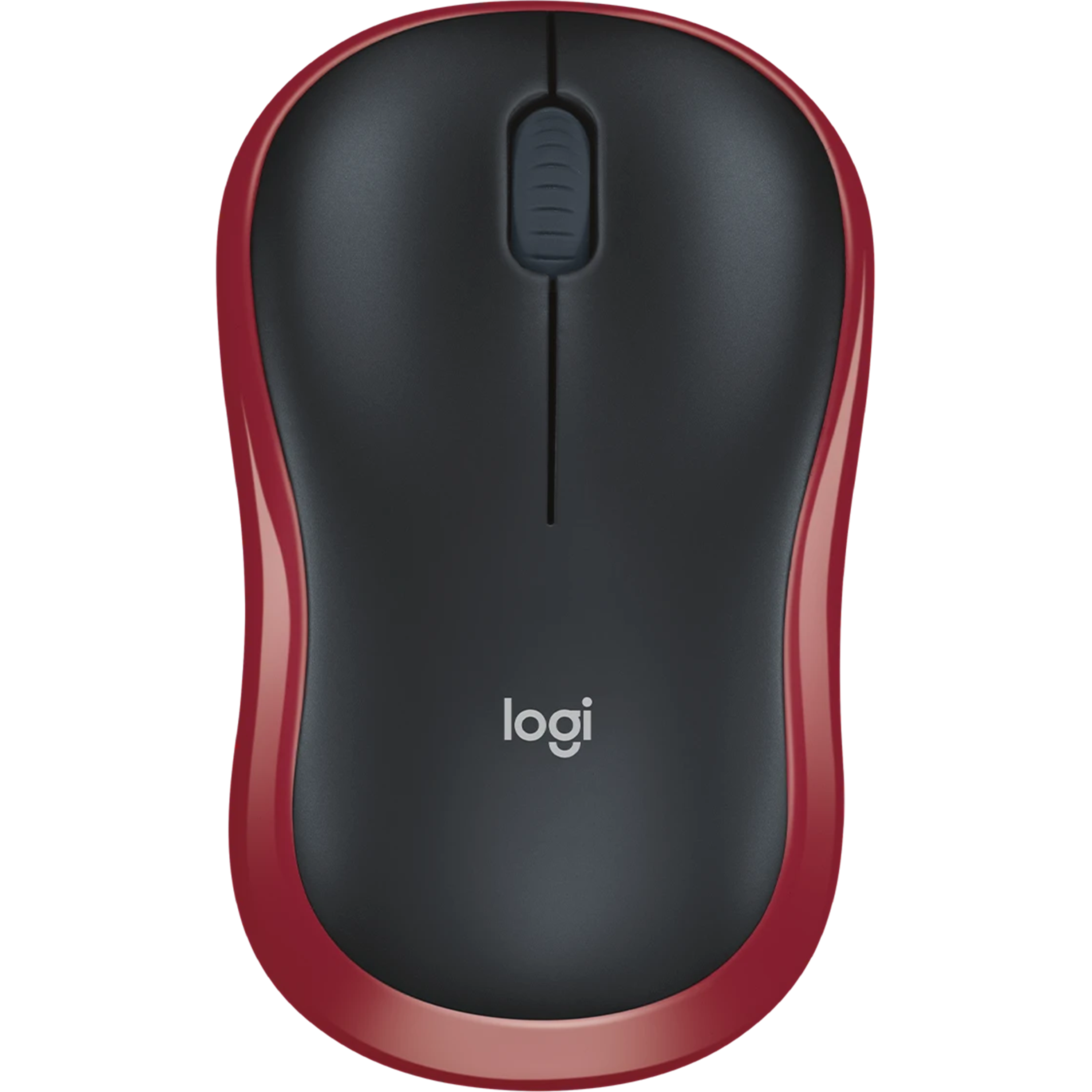 עכבר אלחוטי Logitech M185 - צבע אדום שחור שנתיים אחריות ע