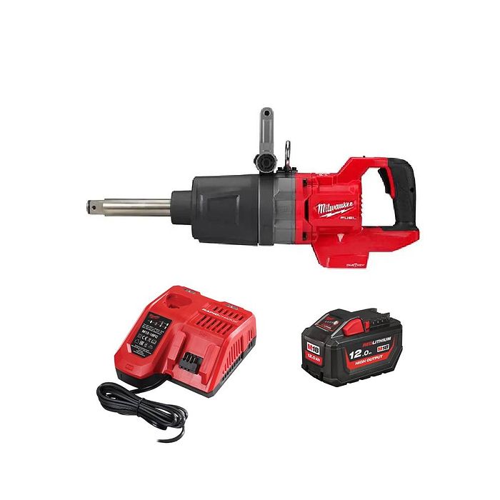 מפתח רטיטה 18V אף ארוך 1 2675NM+ סוללה 12AH ומטען M18 ONEFHIWF1D-121C  מבית MILWAUKEE