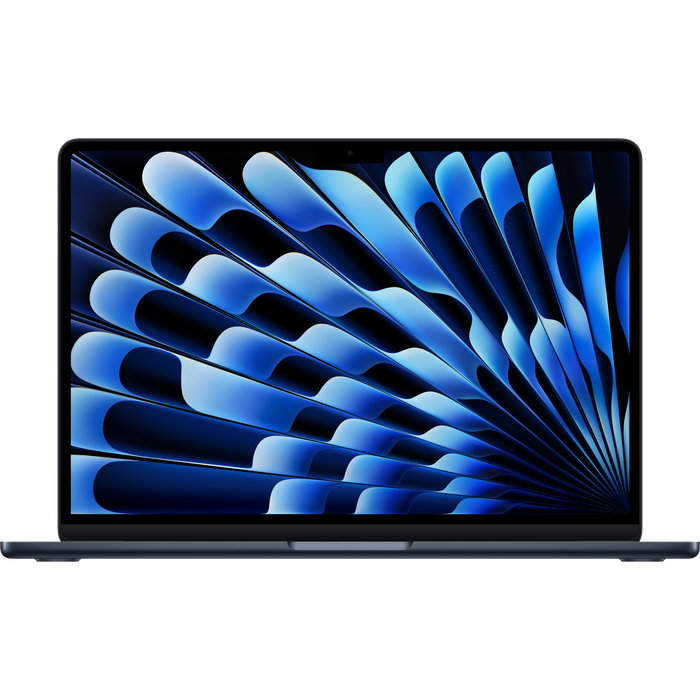 מחשב נייד Apple MacBook Air 13 - MW123HB/A M4 chip 10‑core CPU and 8‑core GPU 256GB SSD 16GB RAM - צבע שחור חצות שנה אחריות עי היבואן הרשמי