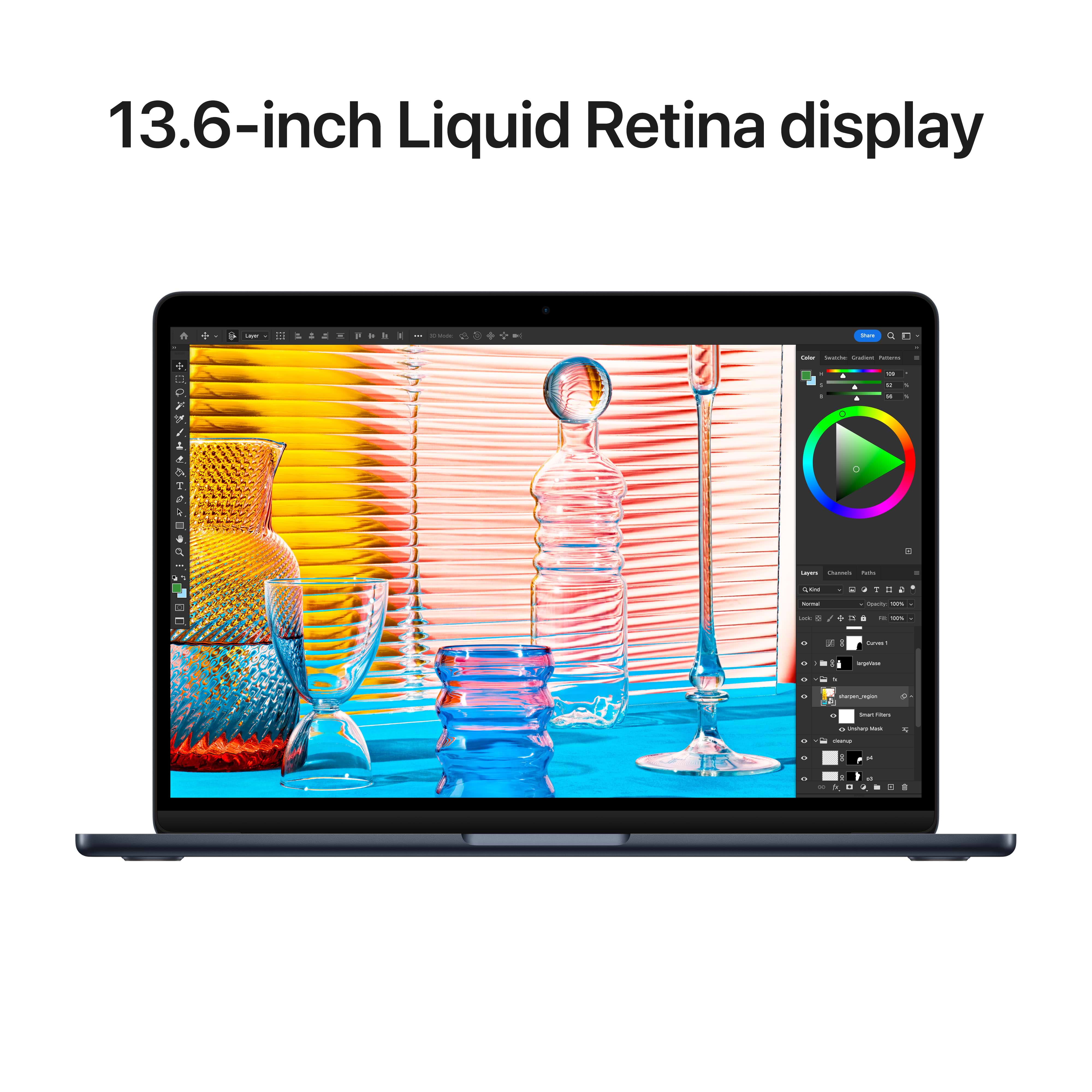 מחשב נייד Apple MacBook Air 13 - MC7X4HB/A - M2 Chip 8-Core CPU 8-Core GPU 256GB SSD 16GB Unified Memory - צבע שחור חצות שנה אחריות ע