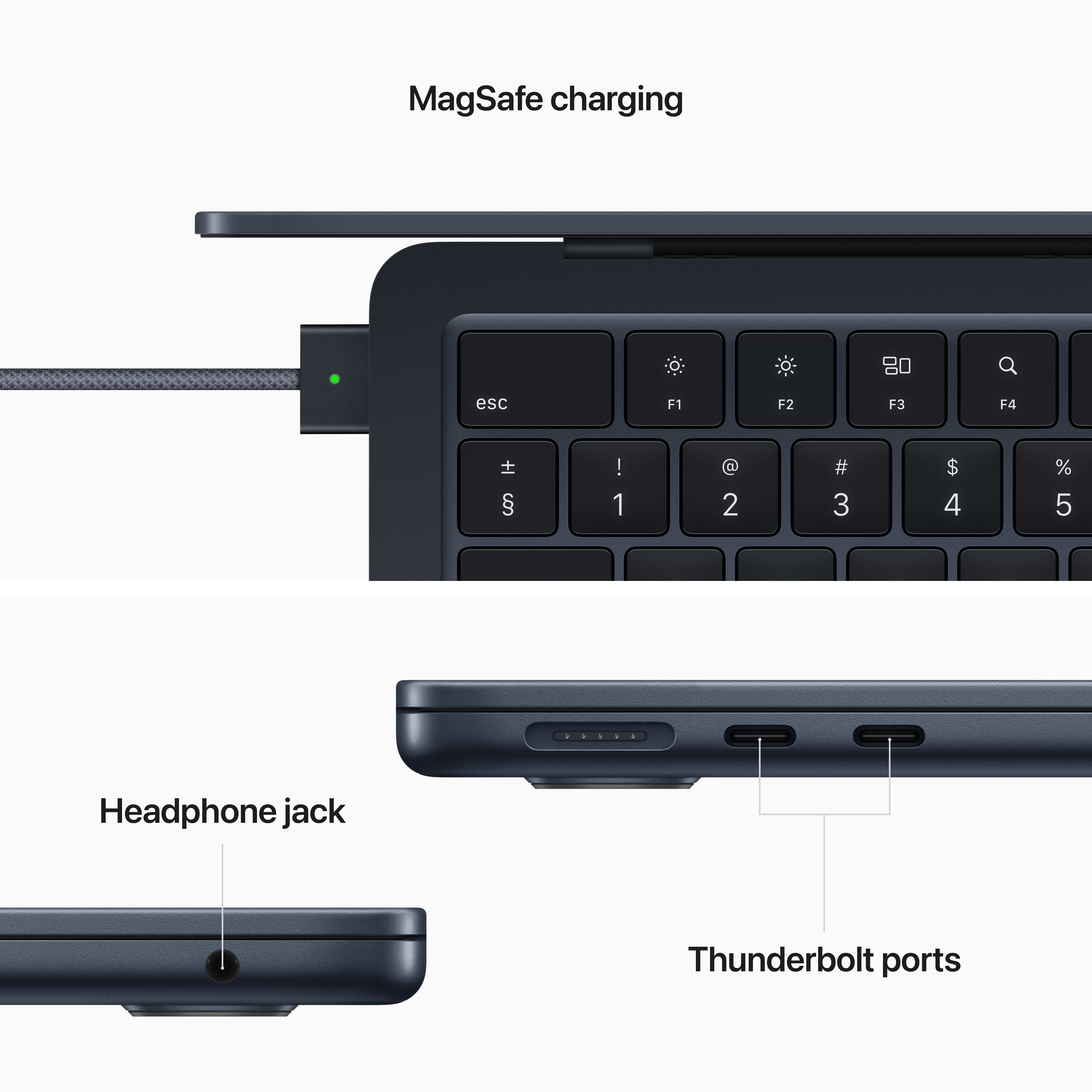 מחשב נייד Apple MacBook Air 13 - MC7X4HB/A - M2 Chip 8-Core CPU 8-Core GPU 256GB SSD 16GB Unified Memory - צבע שחור חצות שנה אחריות ע