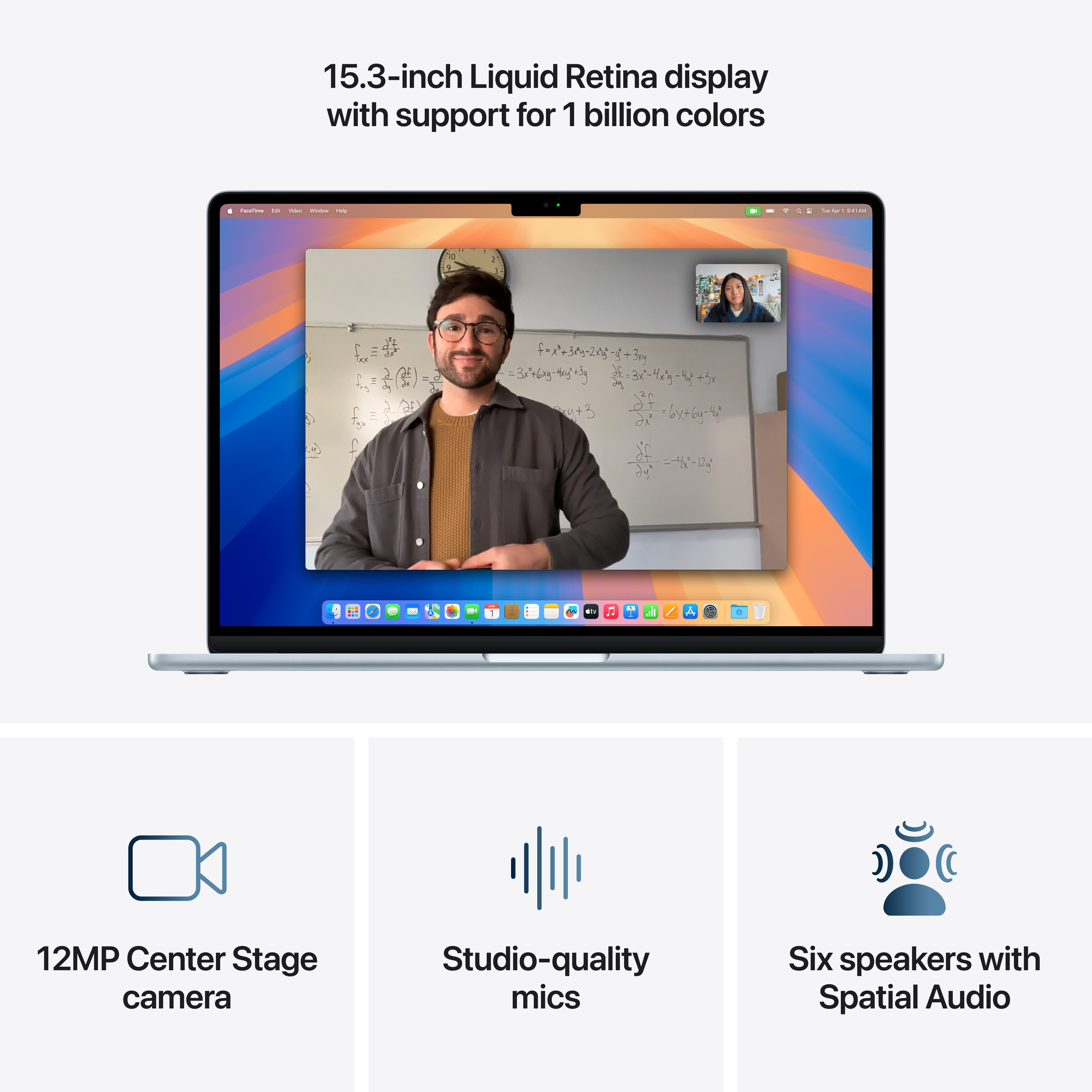מחשב נייד Apple MacBook Air 15 - MC7D4HB/A M4 chip 10‑core CPU and 10‑core GPU 512GB SSD 24GB RAM - צבע כחול שמיים שנה אחריות ע