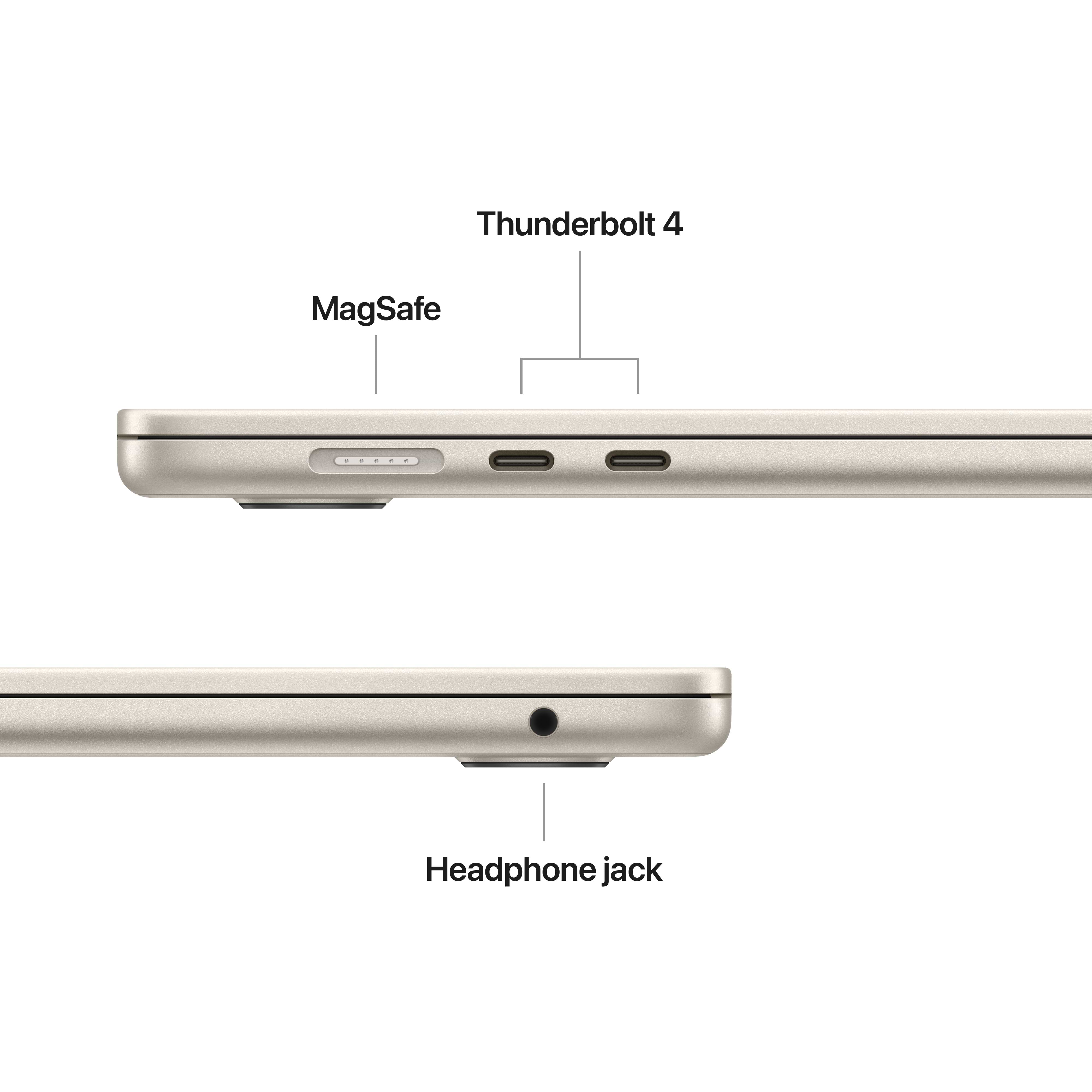 מחשב נייד Apple MacBook Air 15 - MC6K4HB/A M4 chip 10‑core CPU and 10‑core GPU 512GB SSD 24GB RAM - צבע אור כוכבים שנה אחריות ע