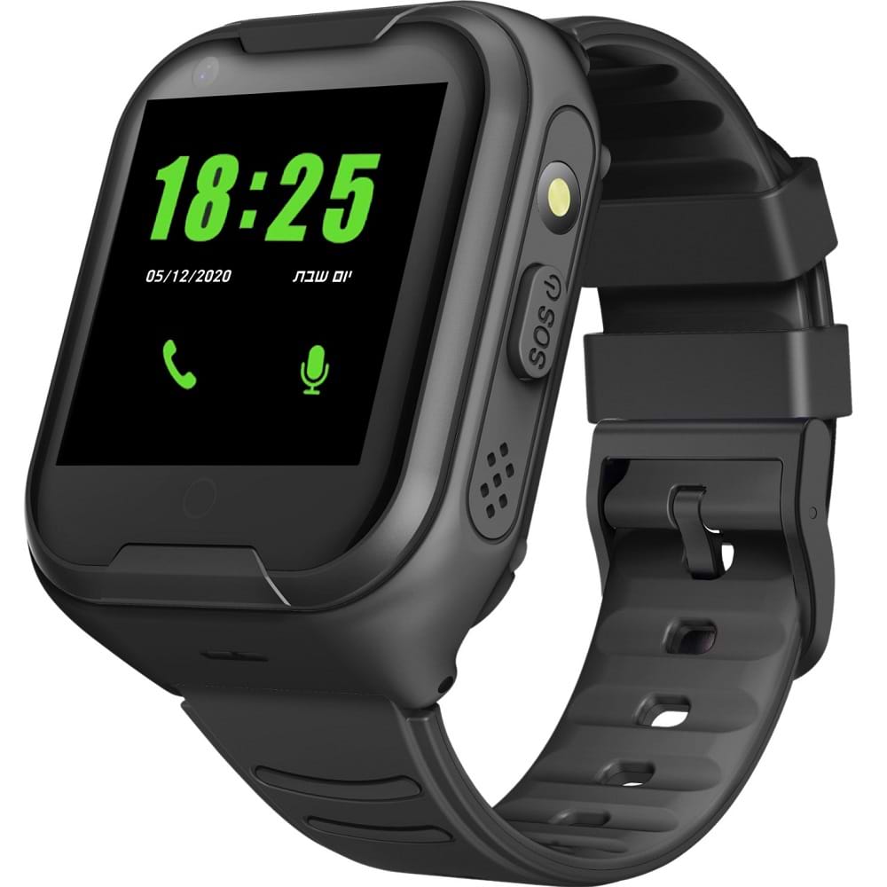 שעון חכם למבוגרים עם מודד דופק ולחץ דם Papawatch 4G - צבע שחור שנה אחריות ע