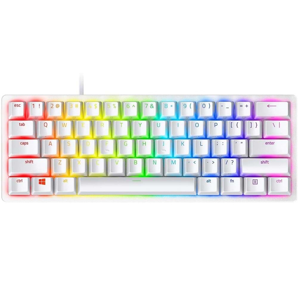 מקלדת גיימינג מכנית חוטית Razer Huntsman Mini Red Switchs - צבע לבן שנתיים אחריות ע