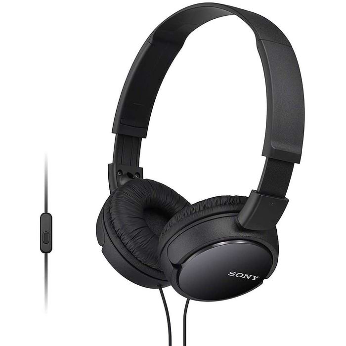 אוזניות חוטיות Sony MDR-ZX110AP - צבע שחור שנה אחריות עי היבואן הרשמי