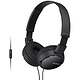 אוזניות חוטיות עם מיקרופון Sony MDR-ZX110AP - צבע שחור שנה אחריות ע