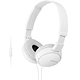אוזניות חוטיות עם מיקרופון Sony MDR-ZX110AP -צבע לבן שנה אחריות ע"י היבואן הרשמי