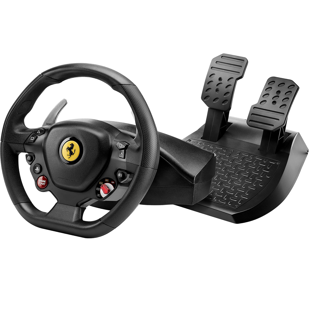 הגה מירוצים ThrustMaster T80 Ferrari 488 GTB Edition ל- PC/Sony PS4/PS5 - צבע שחור שנה אחריות ע