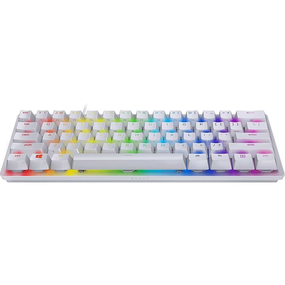 מקלדת גיימינג מכנית חוטית Razer Huntsman Mini Red Switchs - צבע לבן שנתיים אחריות ע