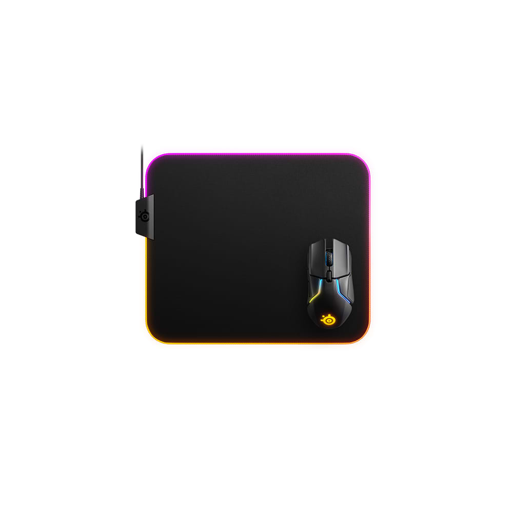 פד גיימינג לעבר SteelSeries QcK Prism Cloth RGB Medium - צבע שחור שנתיים אחריות ע