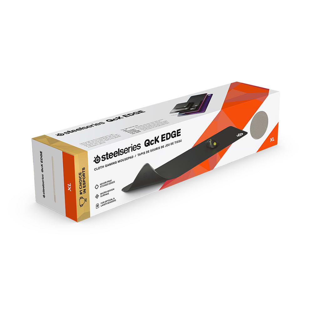 משטח גיימינג SteelSeries QcK Edge XL - צבע שחור שנתיים אחריות ע