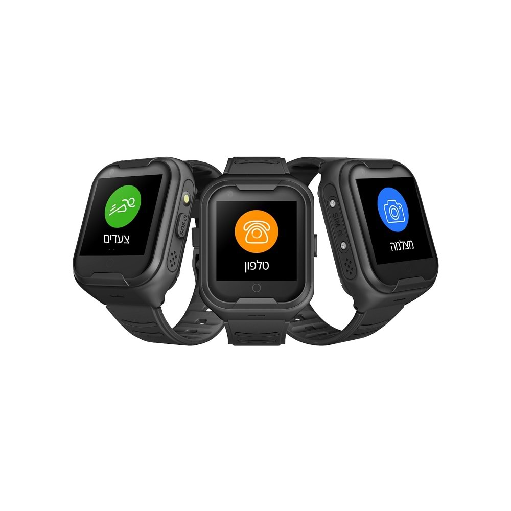 שעון חכם למבוגרים עם מודד דופק ולחץ דם Papawatch 4G - צבע שחור שנה אחריות ע