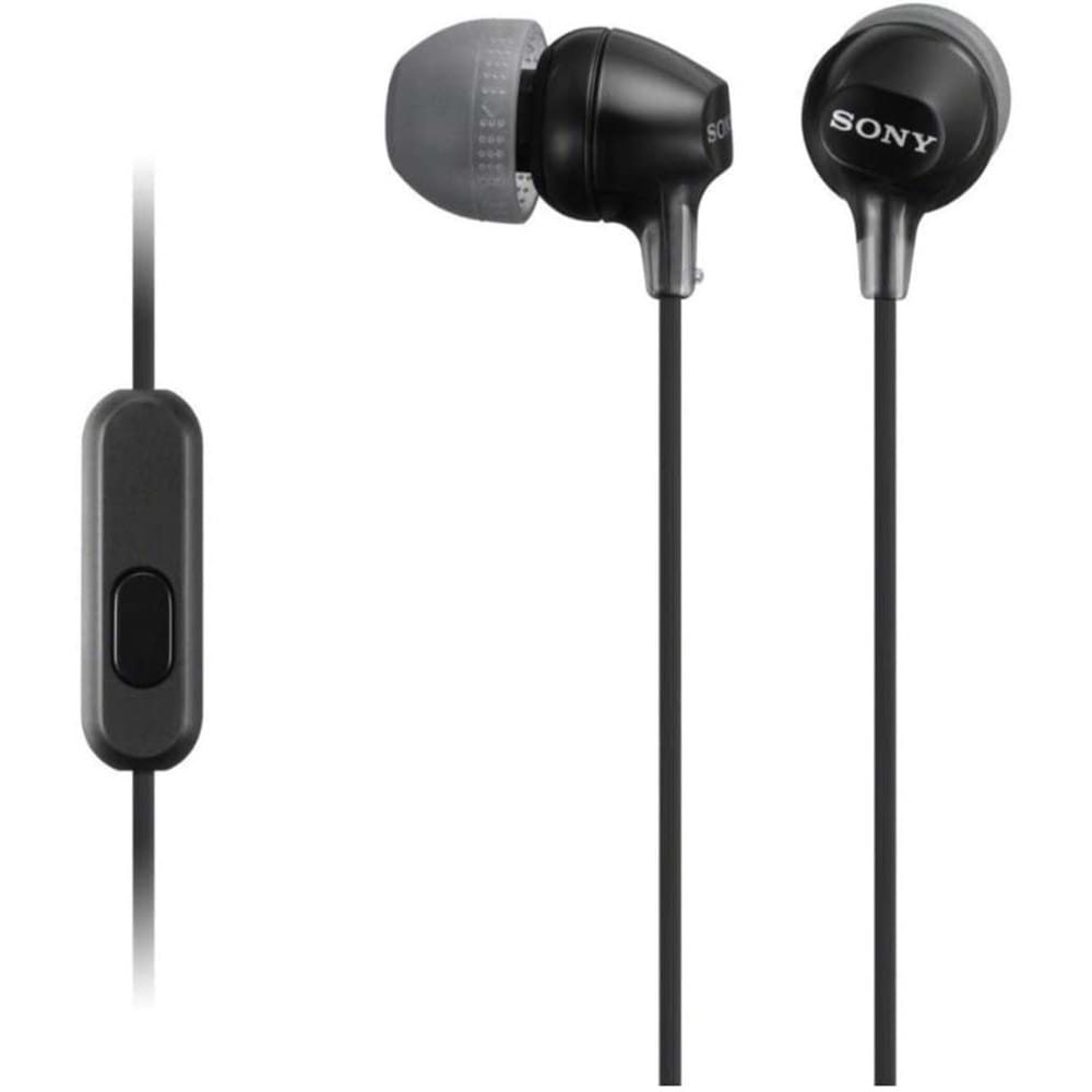אוזניות חוטיות Sony MDR-EX15AP - צבע שחור שנה אחריות ע