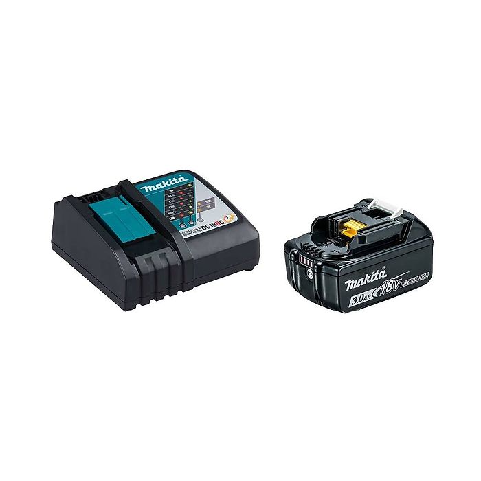 סט סוללה 18V 3Ah דגם BL1830 ומטען מהיר DC18RC מבית Makita