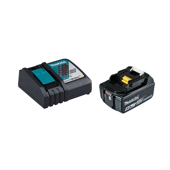 סט סוללה 18V 5Ah דגם BL1850 ומטען מהיר DC18RC מבית Makita