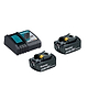 סט 2 סוללות 18V 3Ah דגם BL1830 ומטען מהיר DC18RC מבית Makita