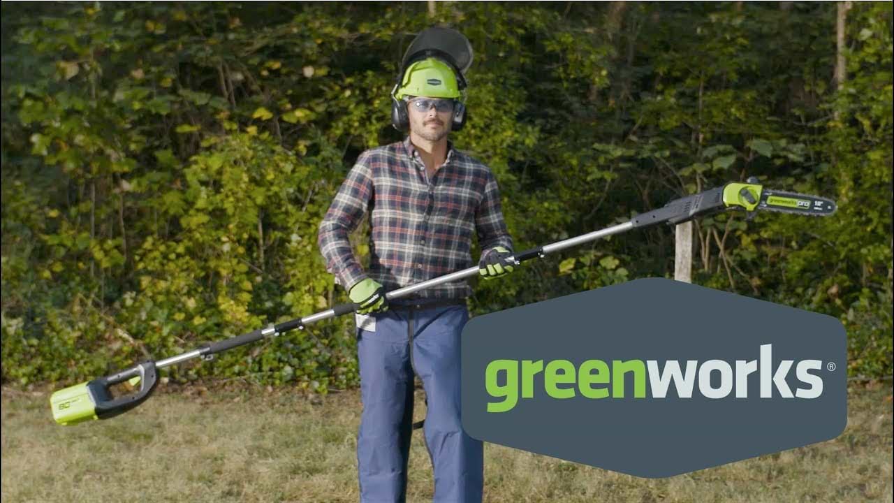 מסור שרשרת גבהים 80V + סוללה 2Ah + מטען מהיר Greenworks