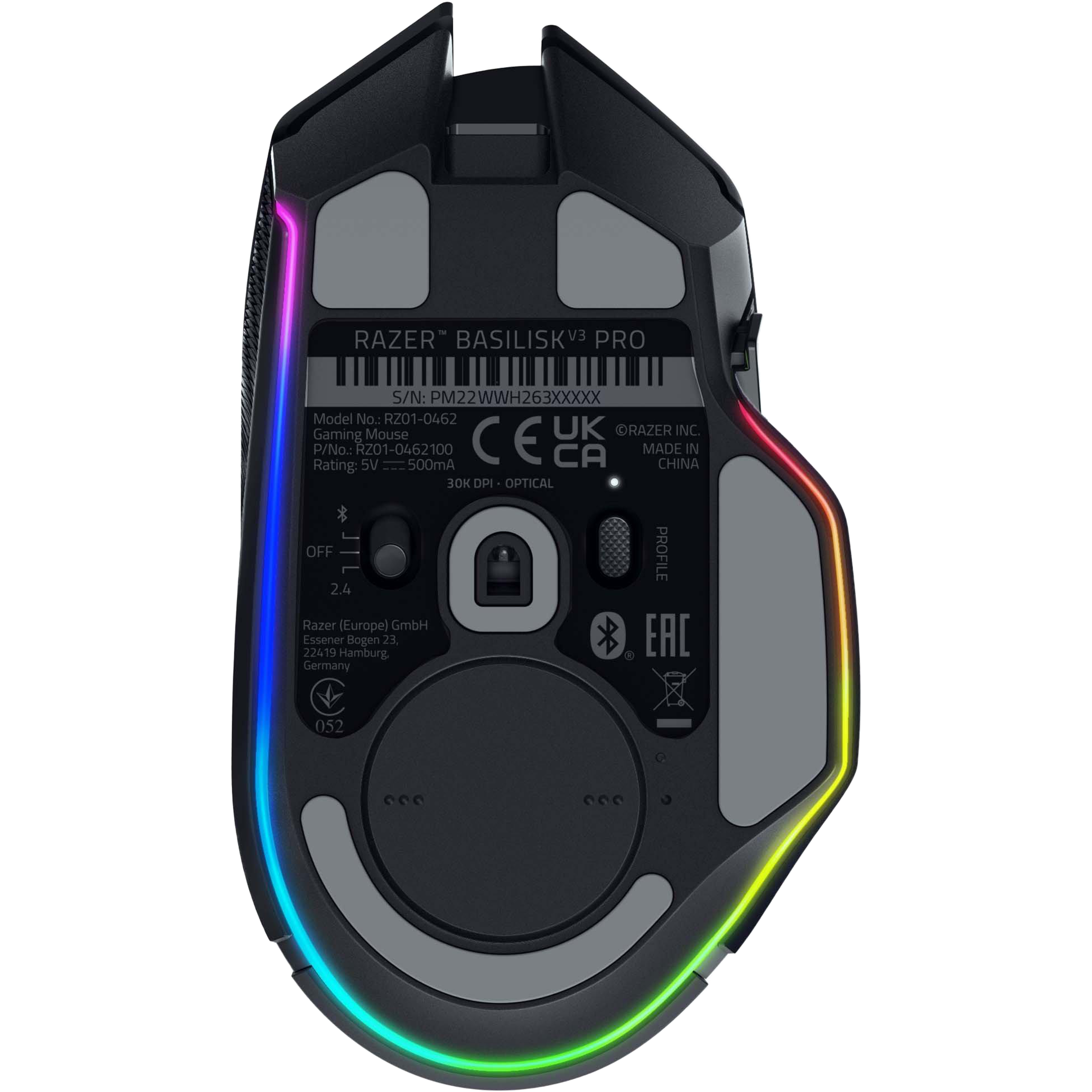 עכבר גיימינג אלחוטי Razer Basilisk V3 Pro - צבע שחור שנתיים אחריות ע