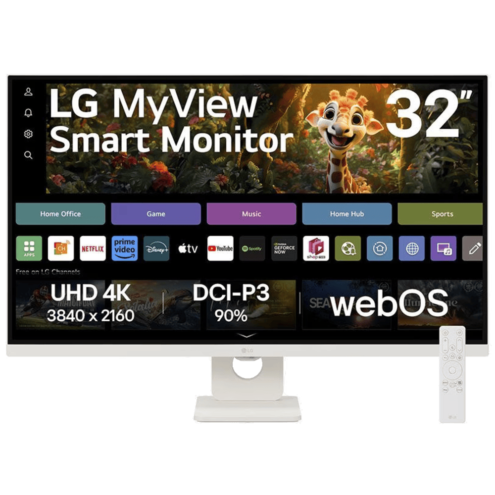 מסך מחשב 32'' LG MyView Smart Monitor 32SR73U-W VA UHD 5ms 60Hz - צבע לבן שלוש שנות אחריות ע