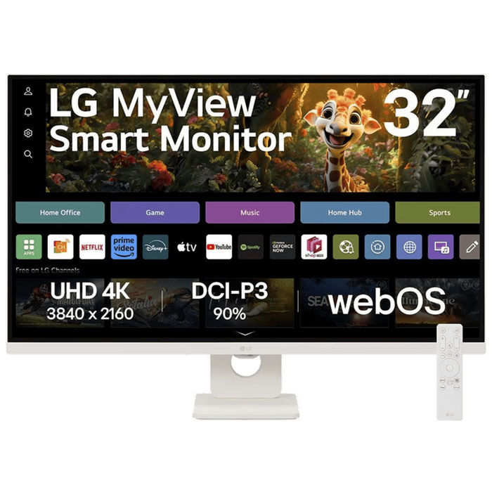 מסך מחשב 32'' LG MyView Smart Monitor 32SR73U-W VA UHD 5ms 60Hz - צבע לבן שלוש שנות אחריות עי היבואן הרשמי