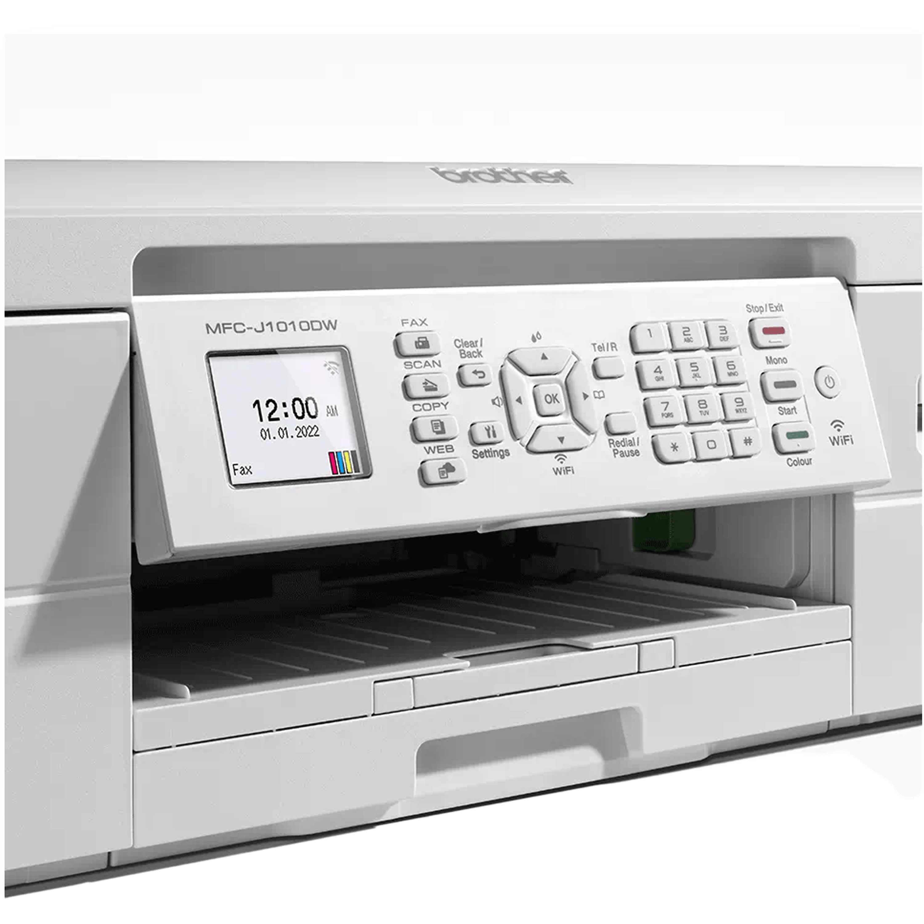 מדפסת אלחוטית דיו משולבת Brother MFC-J1010DWZU1 - צבע לבן שנה אחריות ע