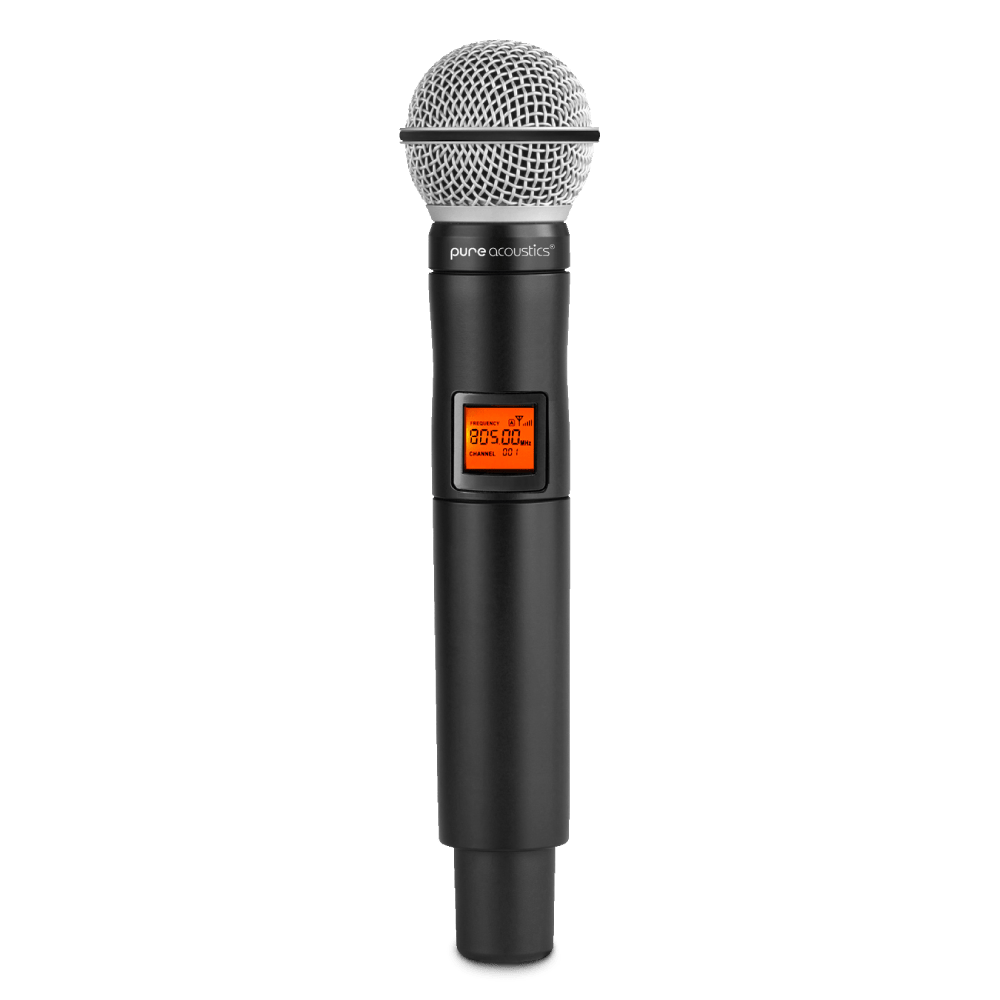 זוג מיקרופונים אלחוטיים Pure Acoustics MU258 UHF וכולל משדר אלחוטי - צבע שחור שנה אחריות ע
