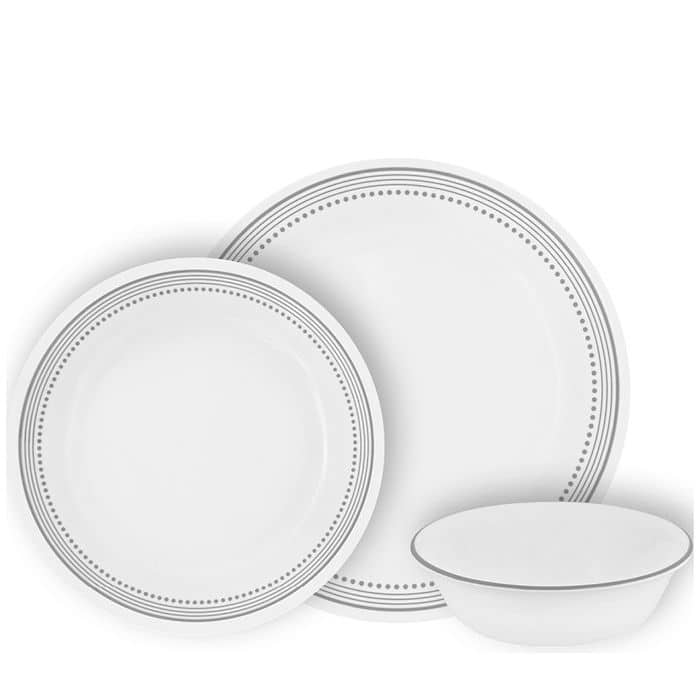סט צלחות 54 חלקים 18 סועדים Corelle Mystic Gray