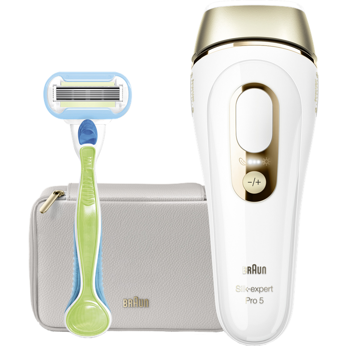 מכשיר הסרת שיער לצמיתות Braun Silk Expert Pro 5 IPL PL5052 - שנתיים אחריות עי היבואן הרשמי 