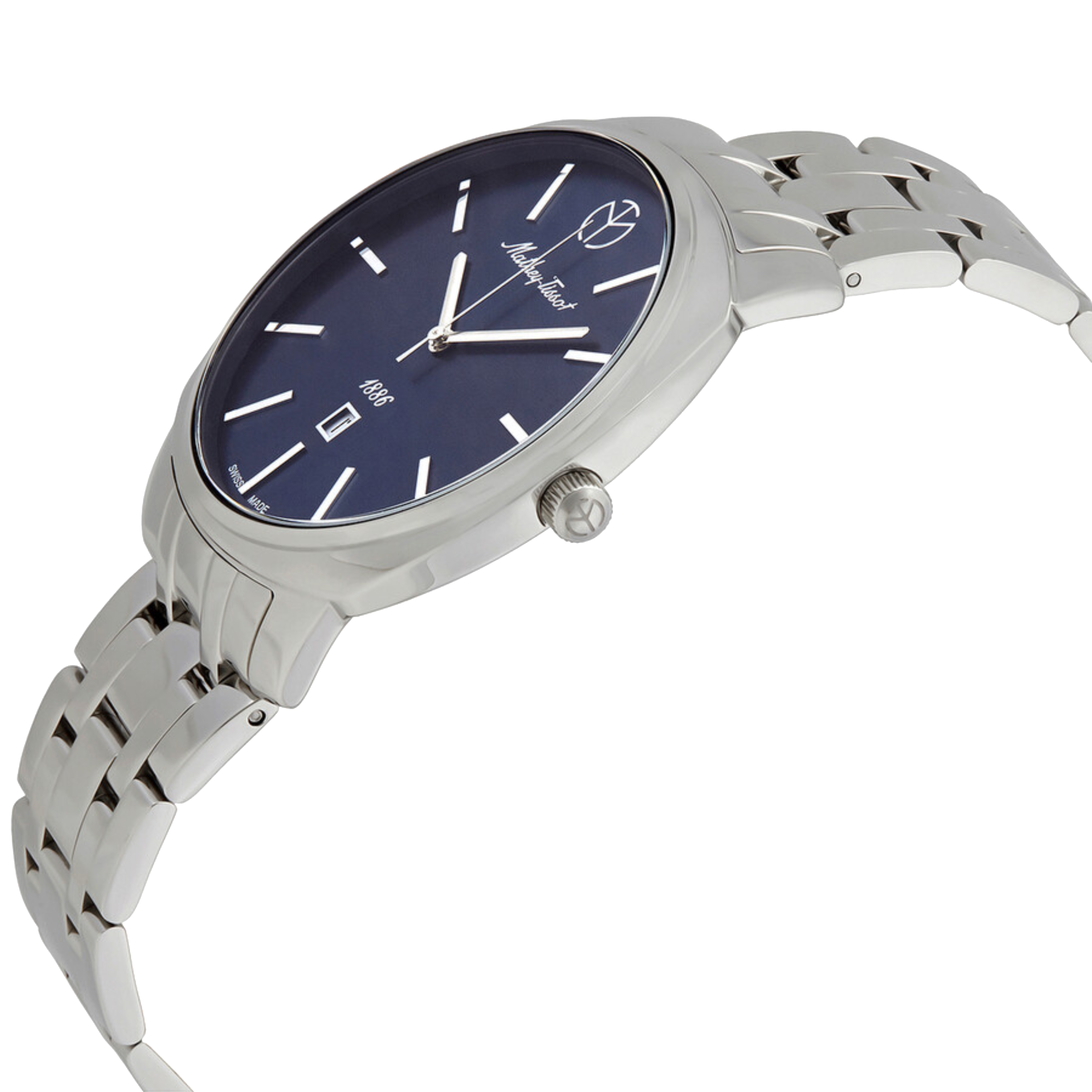 שעון יד לגבר Mathey Tissot H6940MABU 42mm צבע כסף/כחול - אחריות לשנתיים