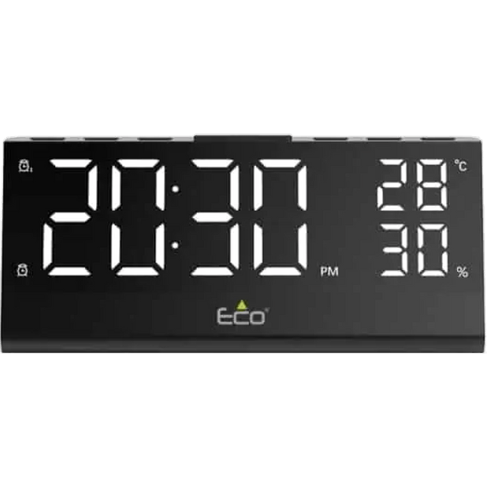 רדיו שעון מעורר + צג תצוגה גדול ECO 750 - צבע שחור