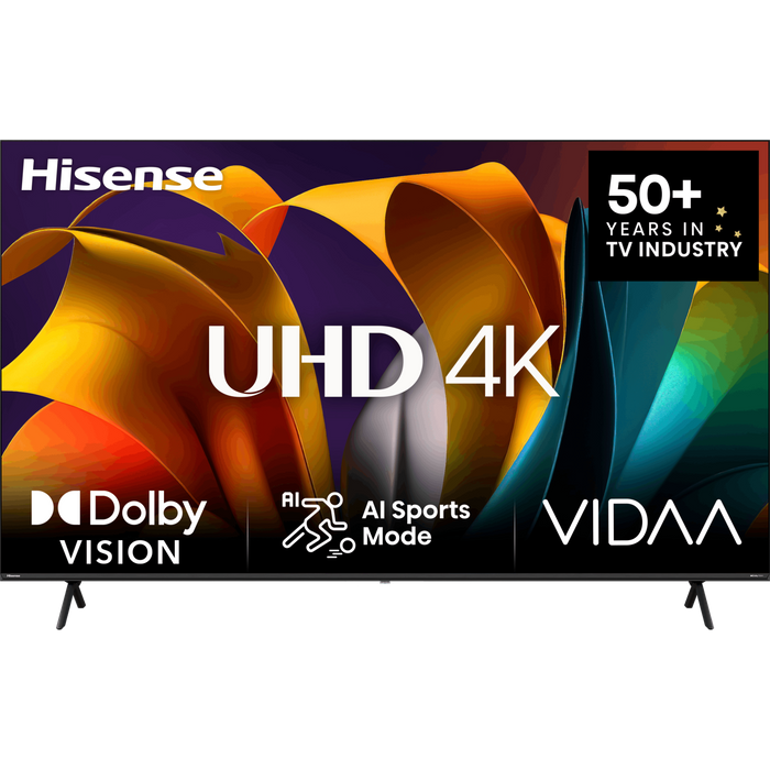 טלוויזיה חכמה Hisense 85 85A69N Smart WCG 4K 120Hsr VIDAA 7 - שלוש שנים אחריות עי היבואן הרשמי  
