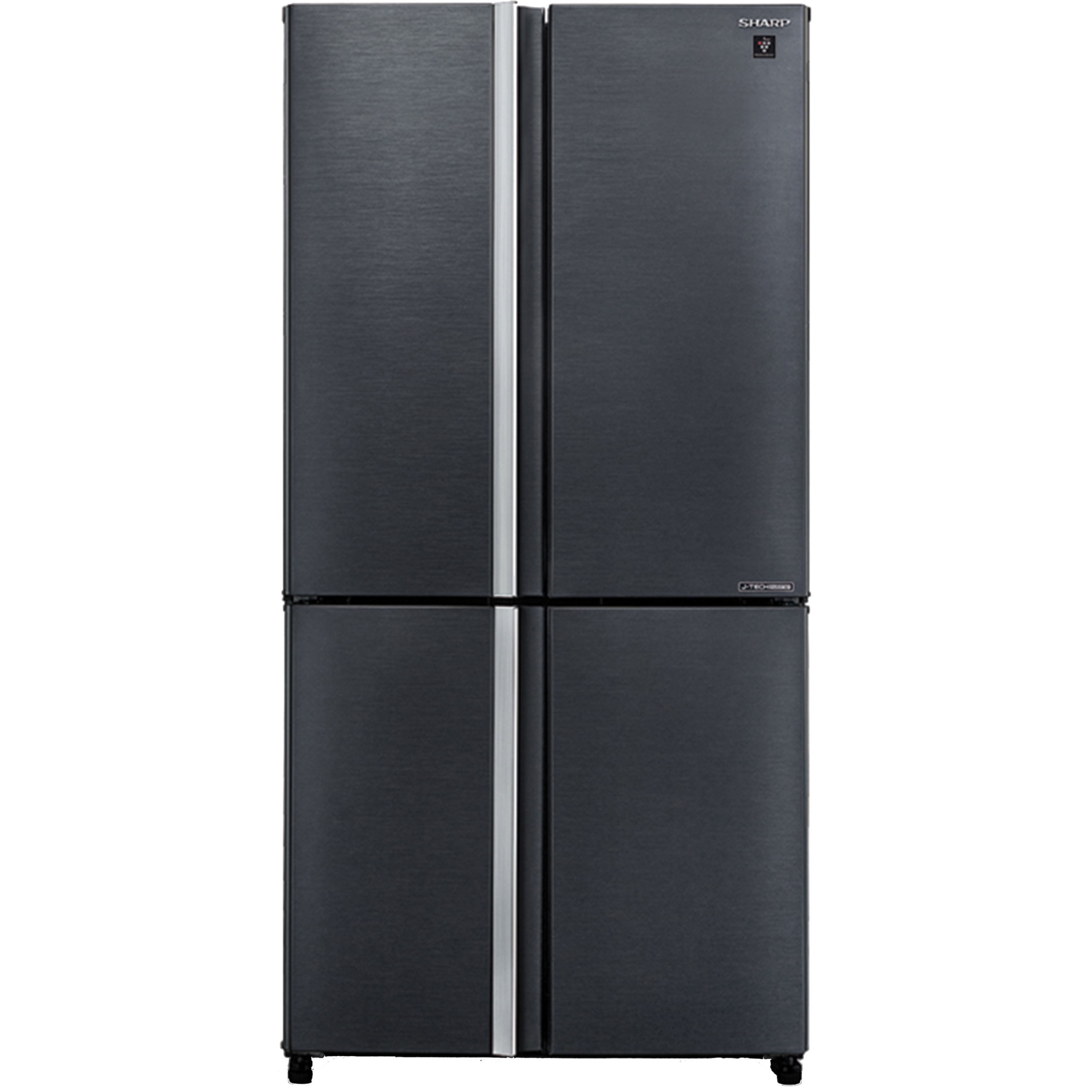 מקרר 4 דלתות מקפיא תחתון 572 ליטר נטו Sharp SJ-8950 עם התקן שבת מובנה - גימור שחור אחריות ע