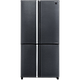 מקרר 4 דלתות מקפיא תחתון 572 ליטר נטו Sharp SJ-8950 עם התקן שבת מובנה - גימור שחור אחריות ע