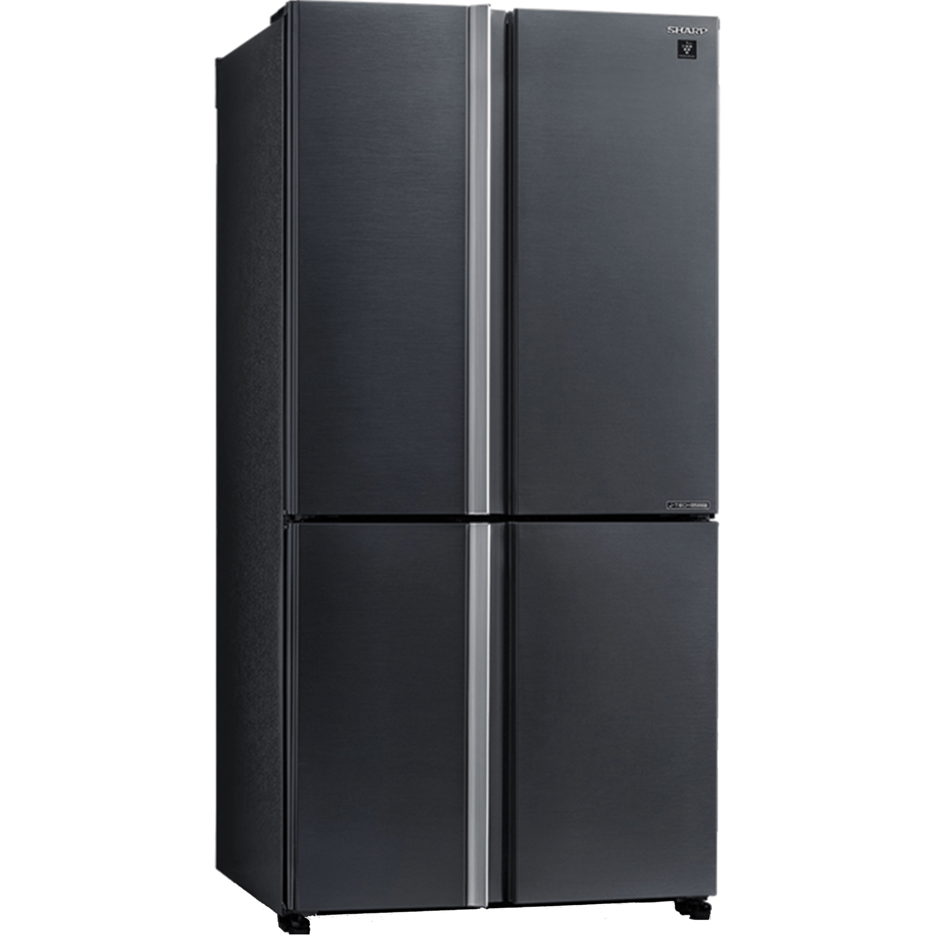 מקרר 4 דלתות מקפיא תחתון 572 ליטר נטו Sharp SJ-8950 עם התקן שבת מובנה - גימור שחור אחריות ע