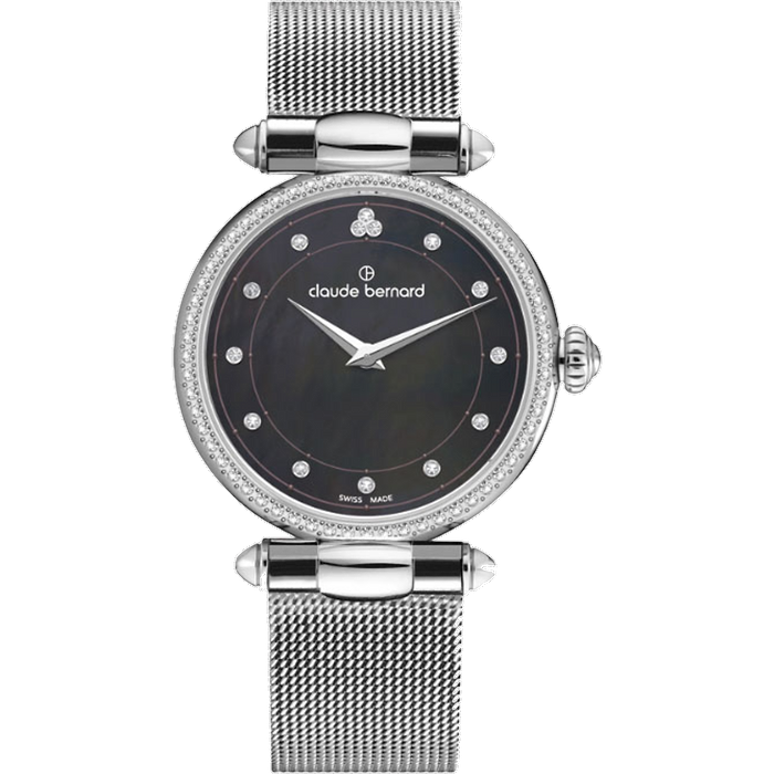 שעון יד לאישה Claude Bernard 20509 3M NANN 34mm צבע כסף/תכלת/ספיר קריסטל - אחריות לשנה עי היבואן
