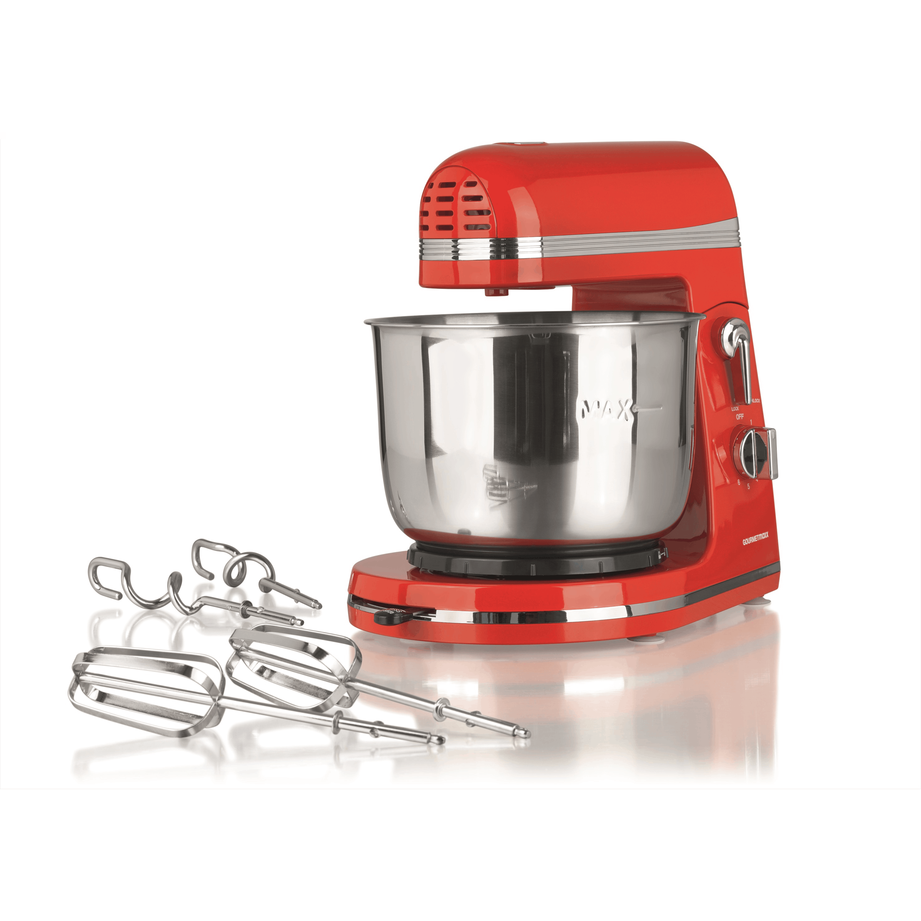 מיקסר בעיצוב רטרו עם קערה בנפח 3 ליטר Gourmet maxx 14409C0 - צבע אדום אחריות ע