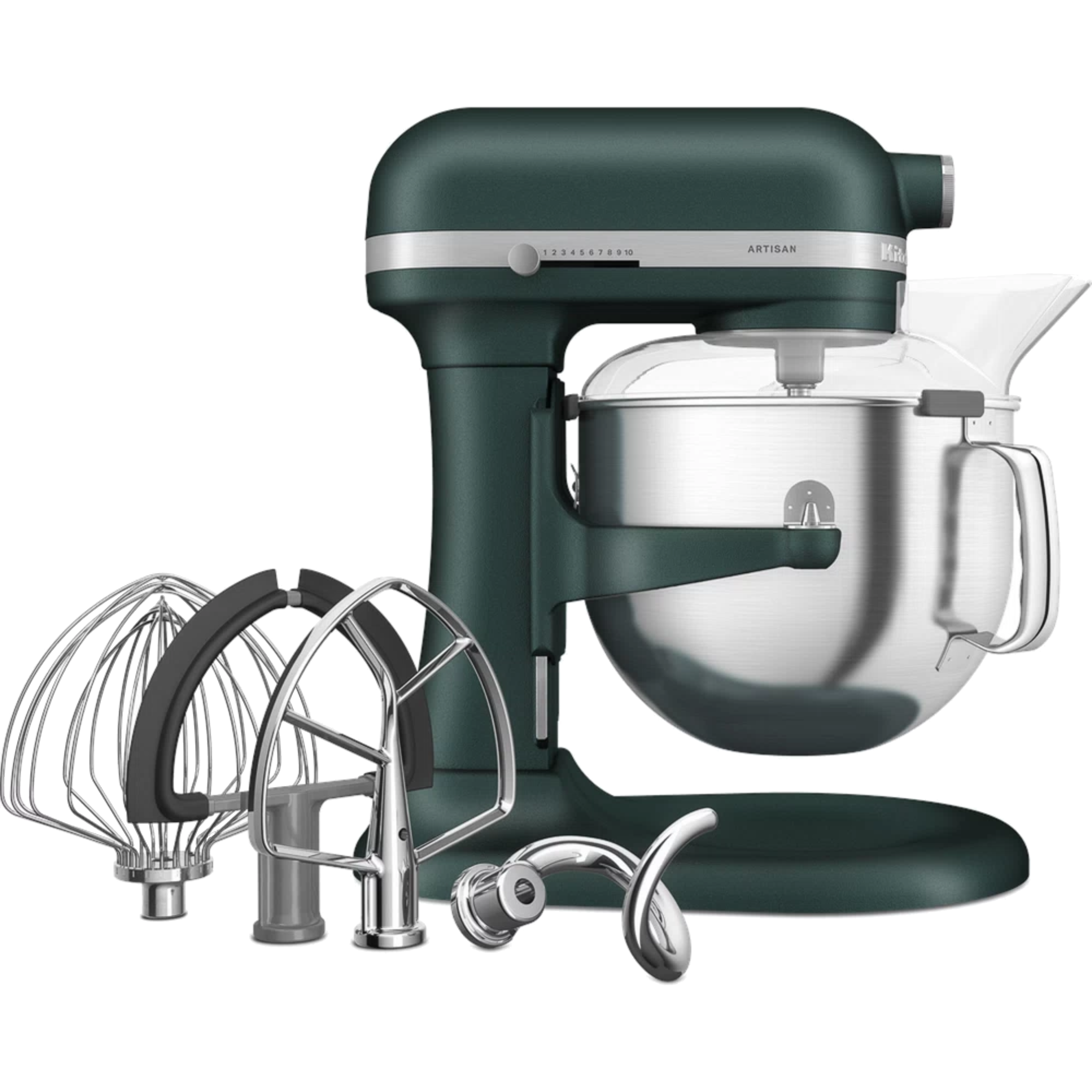 מיקסר עם קערת נירוסטה 6.6 ליטר KitchenAid Plus 5KSM70SHXEPP - צבע ירוק בקבוק אחריות ע