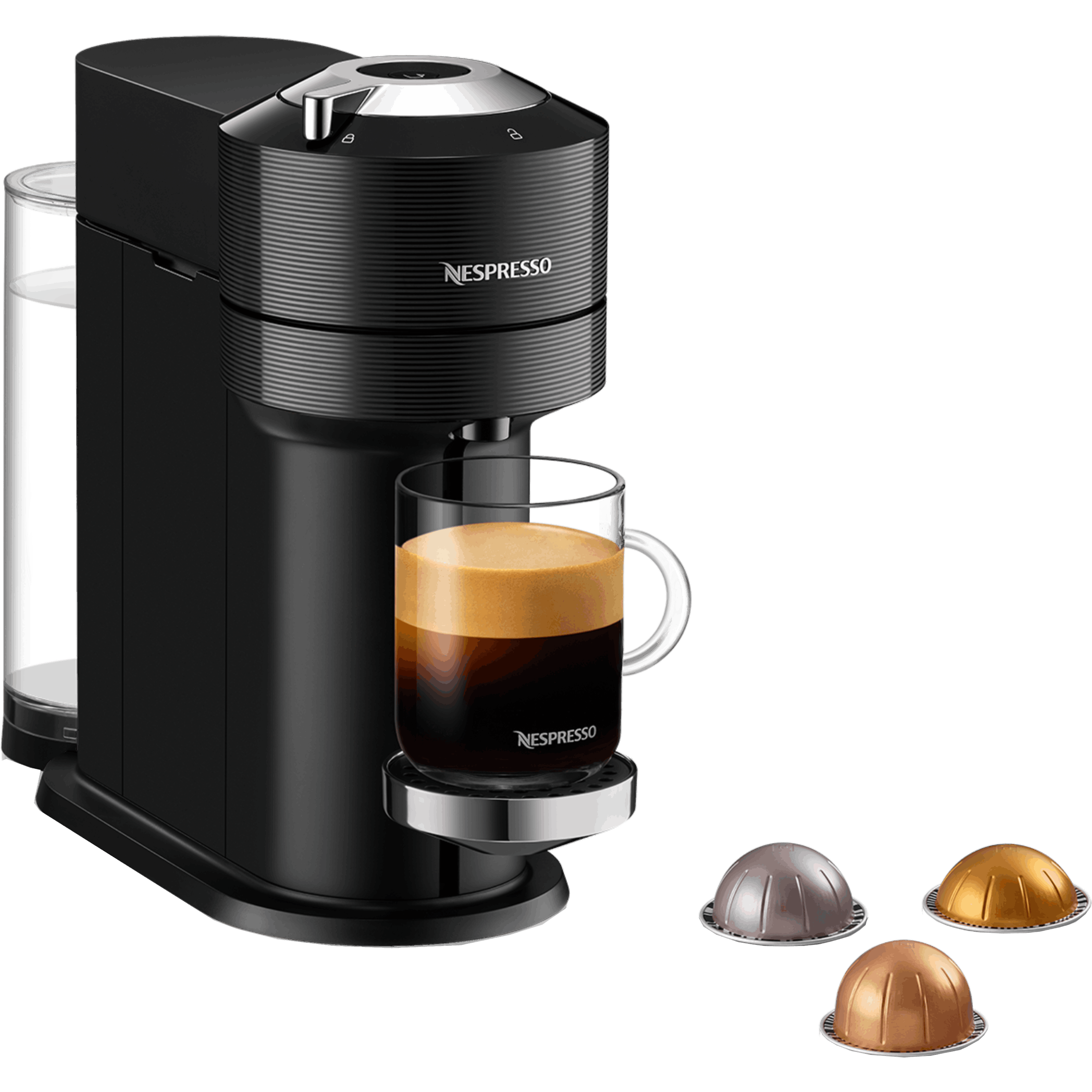 מכונת קפה Nespresso GCV1 Vertuo Next - צבע שחור שנה אחריות ע