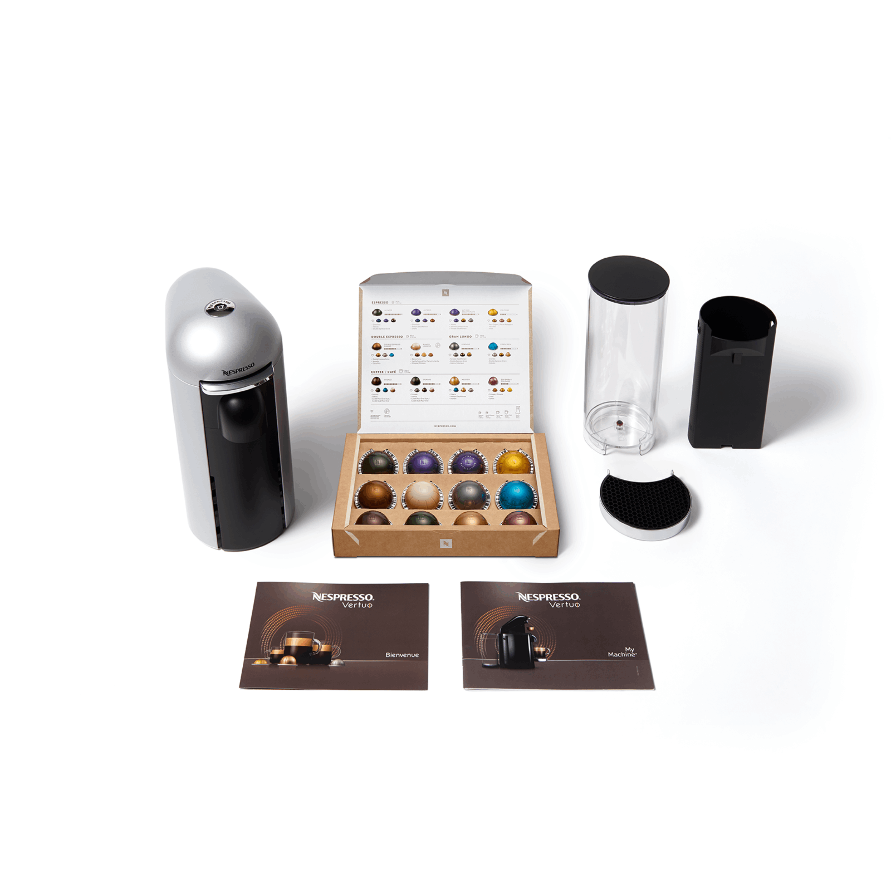 מכונת קפה Nespresso GCB2 Vertuo Plus - צבע כסוף שנה אחריות ע