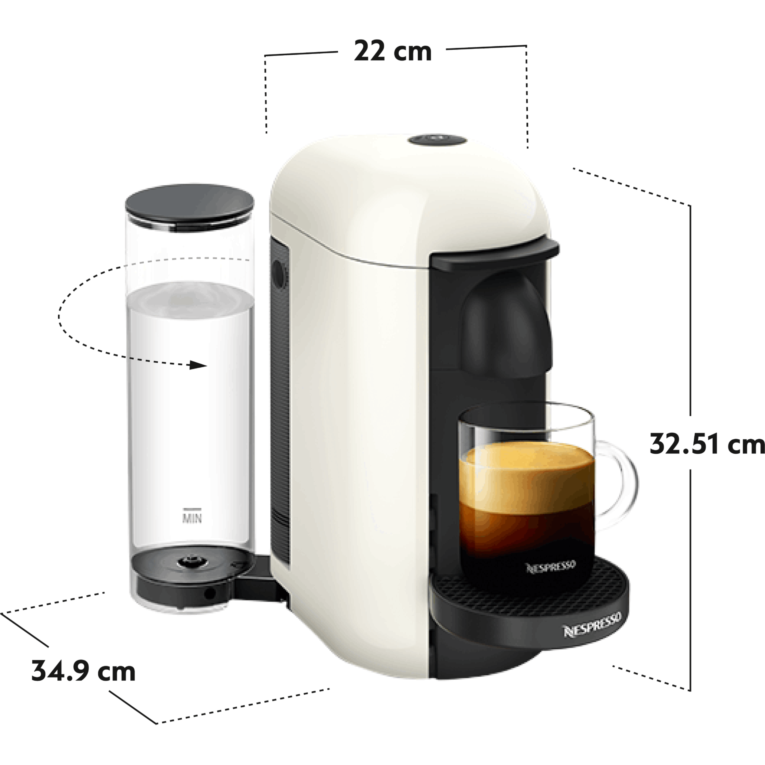 מכונת קפה Nespresso GCB2 Vertuo Plus - צבע לבן שנה אחריות ע