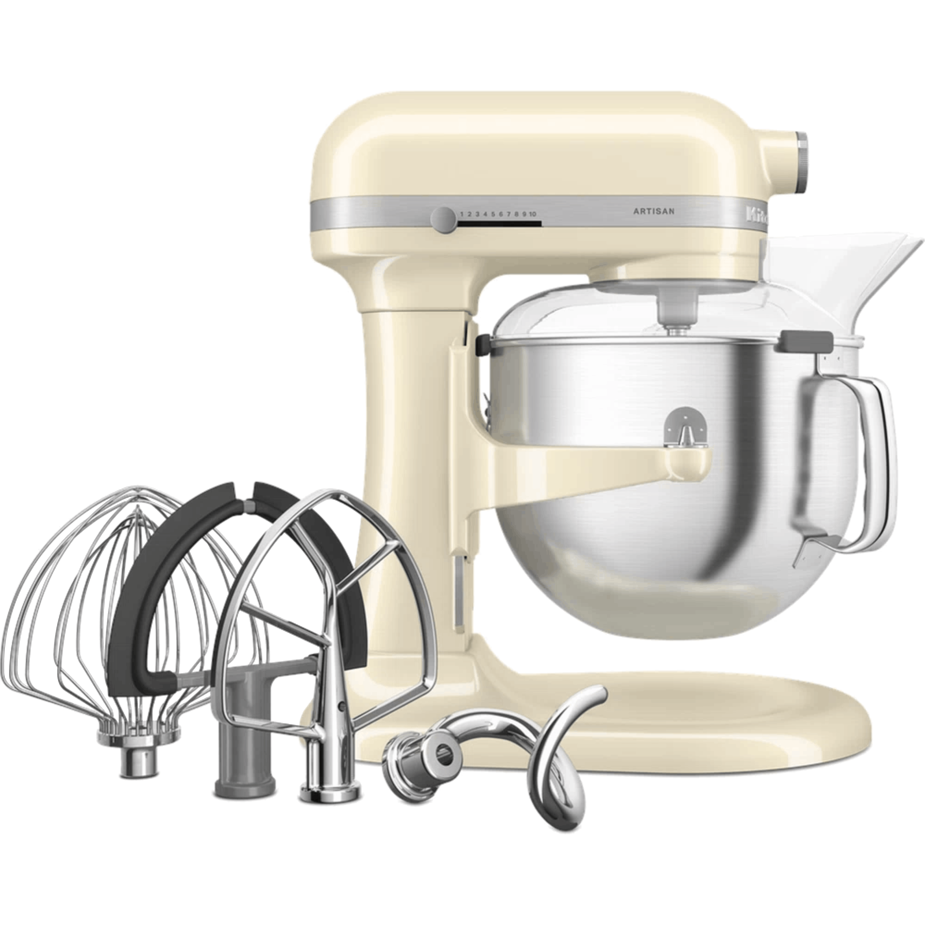 מיקסר עם קערת נירוסטה 6.6 ליטר KitchenAid Plus 5KSM70SHXEAC - צבע שקד אחריות ע