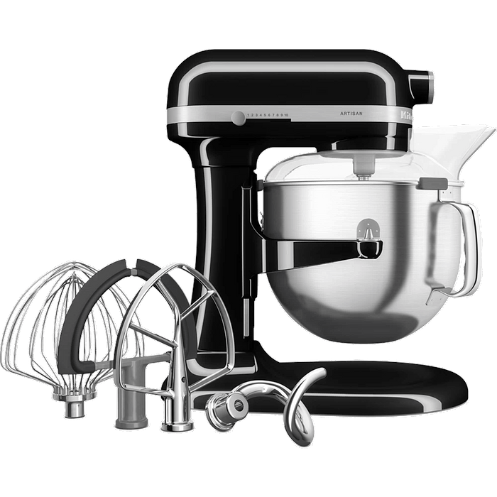 מיקסר עם קערת נירוסטה 6.6 ליטר KitchenAid 5KSM70SHXEOB - צבע שחור אחריות עי היבואן הרשמי 