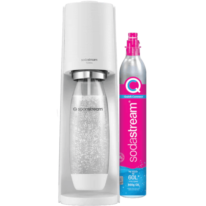 מכשיר סודה סטרים Sodastream TERRA- צבע לבן שנה אחריות עי היבואן הרשמי 
