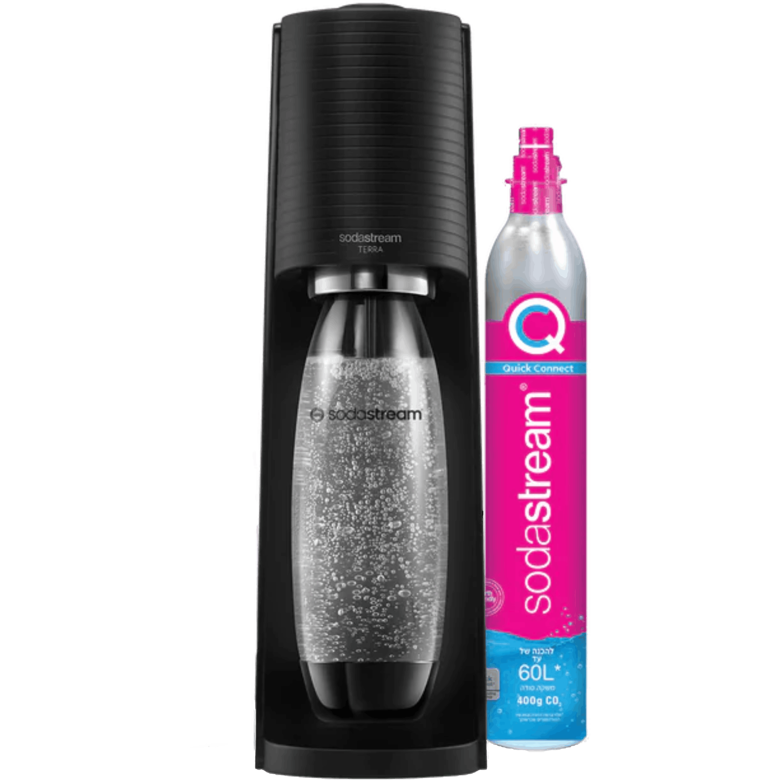 מכשיר סודה סטרים Sodastream TERRA - צבע שחור שנה אחריות ע