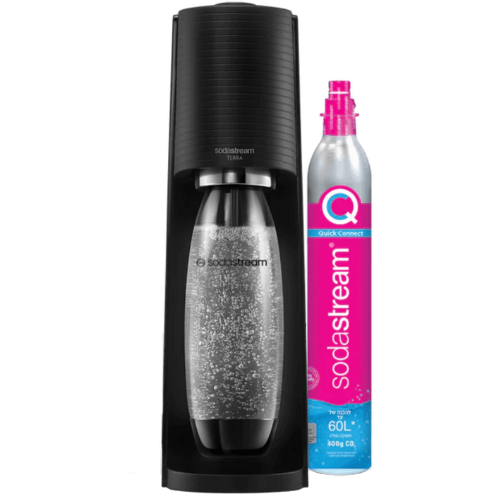 מכשיר סודה סטרים Sodastream TERRA- צבע שחור שנה אחריות עי היבואן הרשמי 
