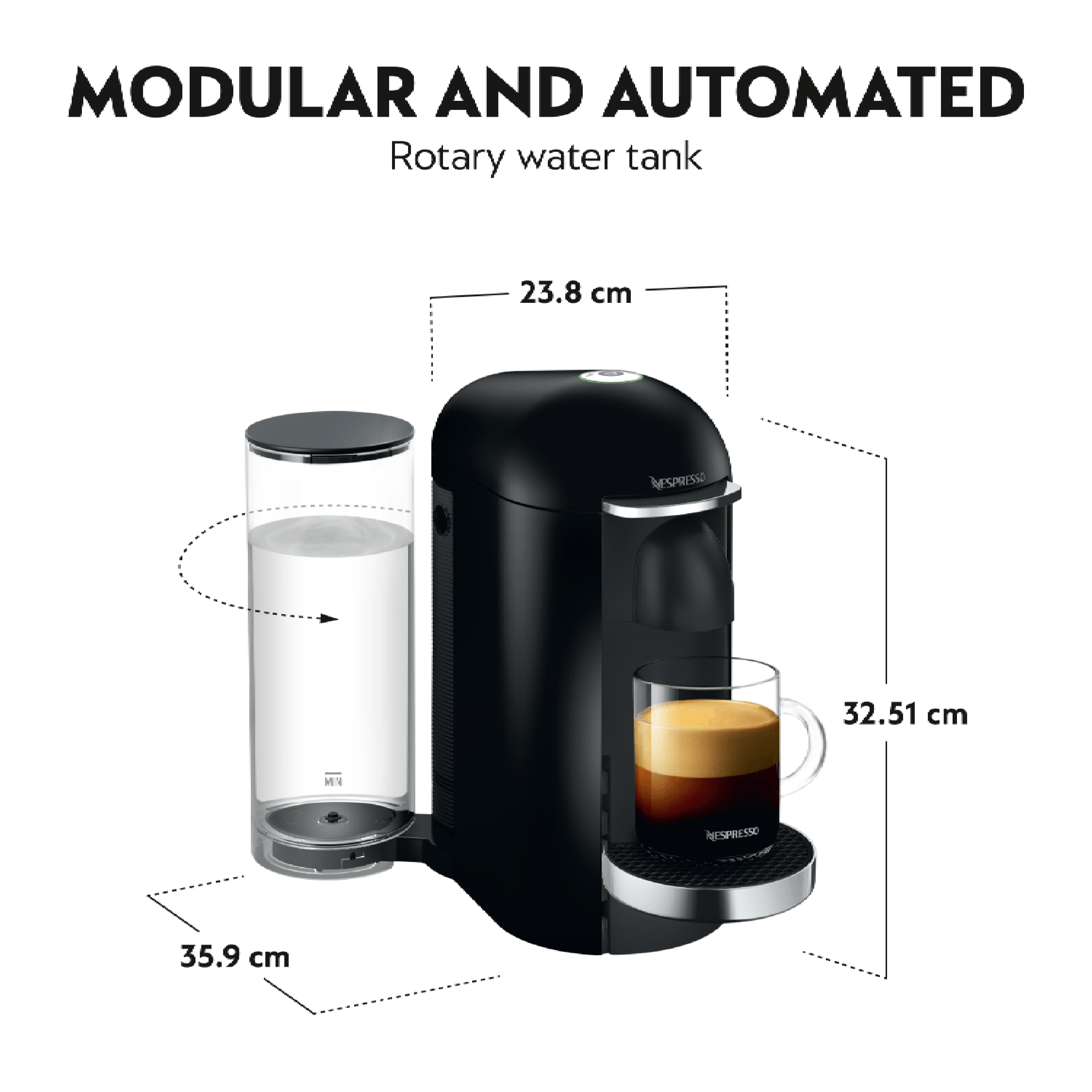 מכונת קפה GCB2 Vertuo Plus Nespresso - צבע שחור אחריות יבואן רשמי
