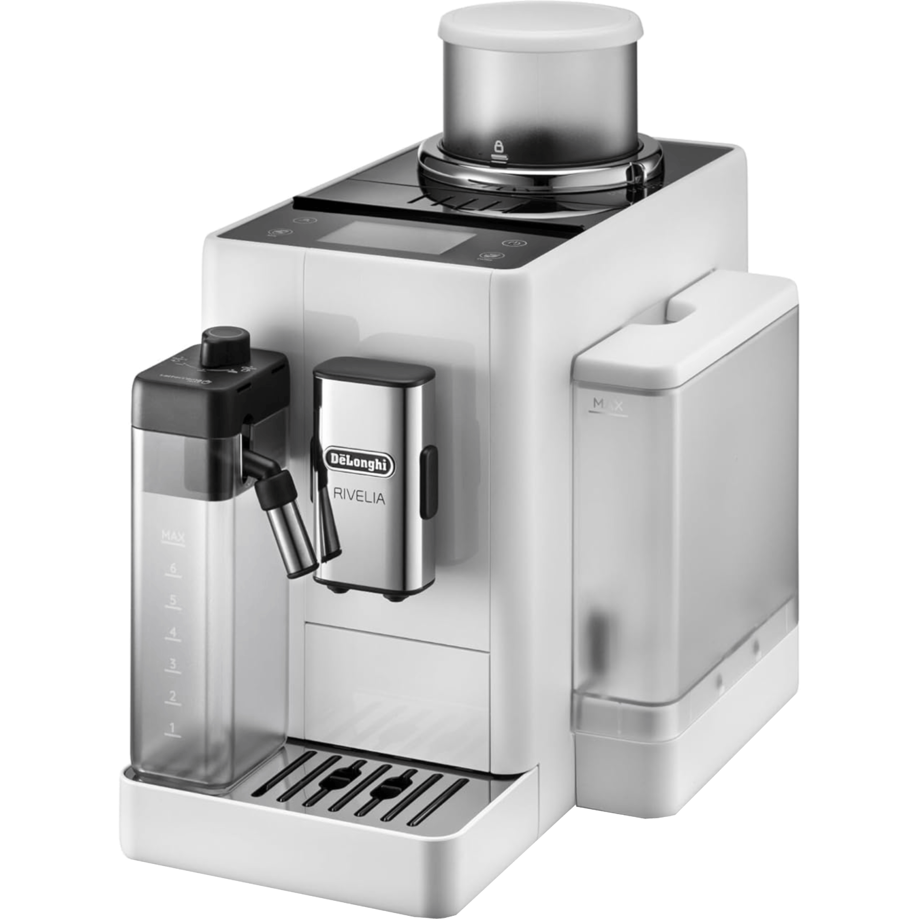 מכונת קפה אספרסו אוטומטית Delonghi EXAM440.55.W Rivelia - צבע לבן שנתיים אחריות ע